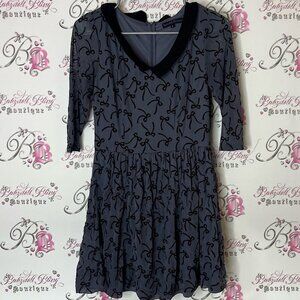 Sugarhill boutique dress bows ribbons collar 3D Charming Black and Gray Dress